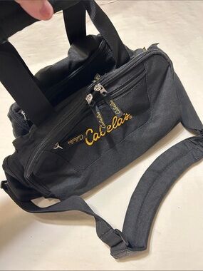 Cabela's Black Messenger Bag with Gold Logo